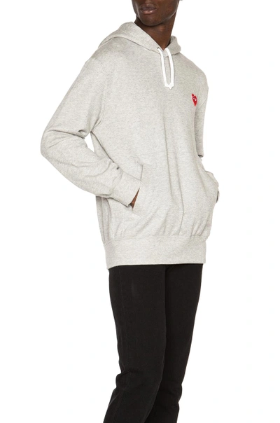 Shop Comme Des Garçons Play Red Emblem Cotton Hoodie