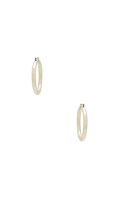 Shop Luv Aj The Amalfi Tube Hoops In Metallic Silver