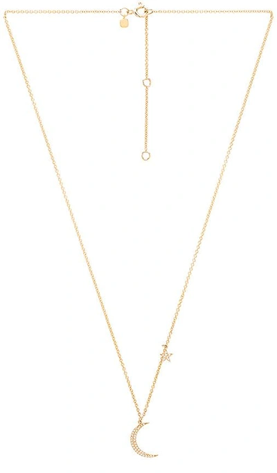 Shop Sachi Moon And Star Necklace In Metallic Gold