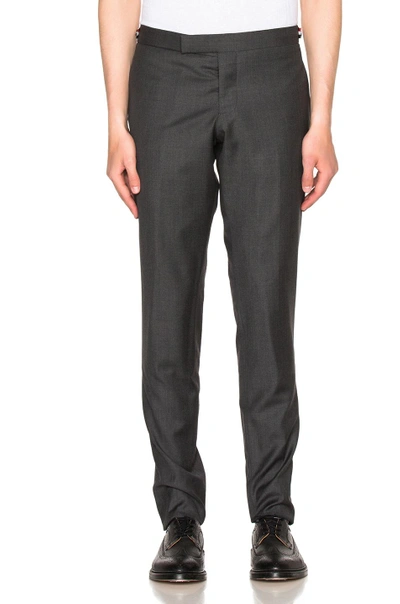 Shop Thom Browne High Armhole Twill Suit In Dark Grey