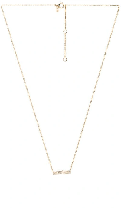Shop Ef Collection Mini Diamond Jumbo Bar Necklace In Metallic Gold