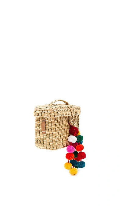 Shop Nannacay Baby Roge Multi Pompom Bag In Beige