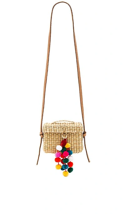 Shop Nannacay Baby Roge Multi Pompom Bag In Beige