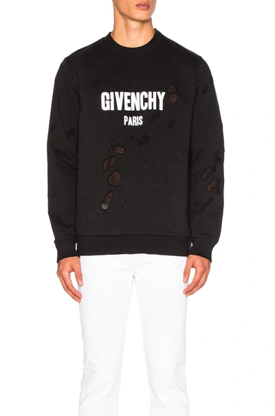 Shop Givenchy Destroyed Sweatshirt In Black