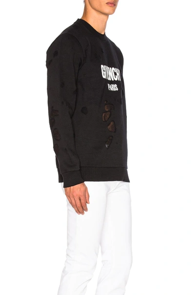 Shop Givenchy Destroyed Sweatshirt In Black
