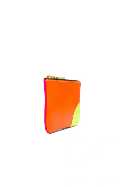 Shop Comme Des Garçons Super Fluo Small Zip Pouch In Neon,orange,pink,yellow