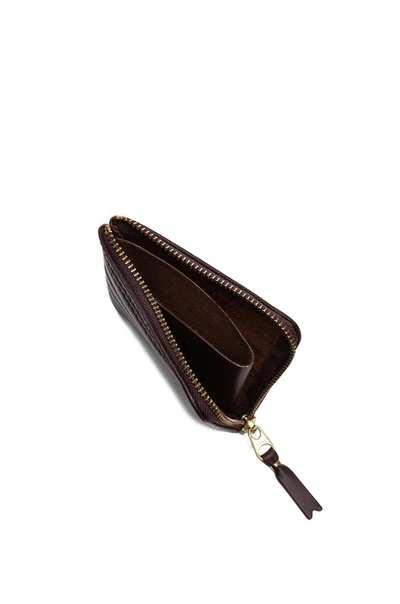 Shop Comme Des Garçons Comme Des Garcons Embossed Stitch Small Zip Wallet In Brown