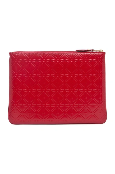 Shop Comme Des Garçons Star Embossed Pouch In Red