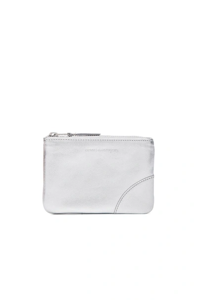 Shop Comme Des Garçons Comme Des Garcons Gold Line Small Pouch In Silver