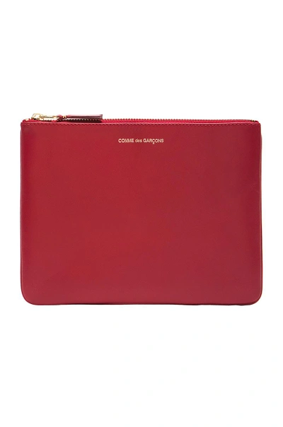 Comme Des Garçons Top Zip Wallet In Red
