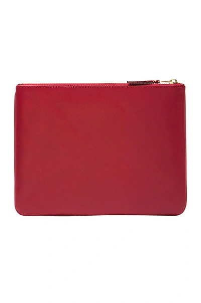Comme Des Garçons Top Zip Wallet In Red