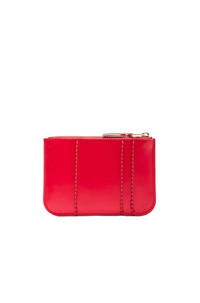 Comme Des Garçons Raised Spike Small Pouch In Red