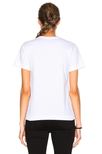 Shop Comme Des Garçons Play Red Emblem Heart Tee In White