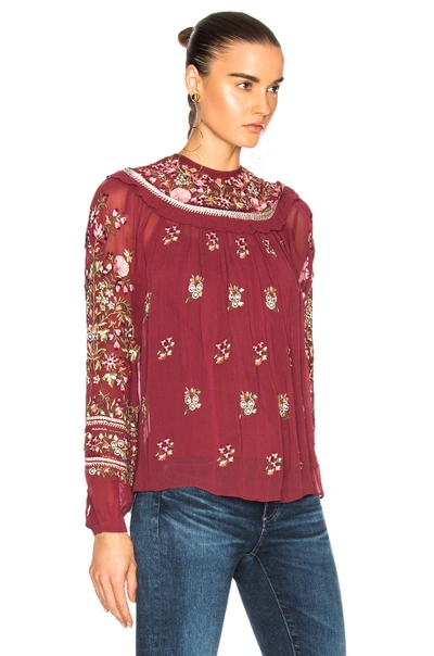 Shop Needle & Thread Victorian Folk Top In Floral,red