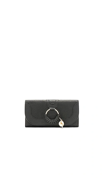 Shop See By Chloé Hana Long Leather Wallet In Black