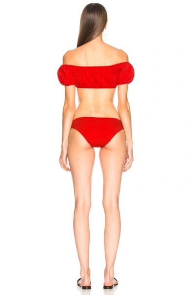Shop Lisa Marie Fernandez Leandra Seersucker Bikini Set In Red