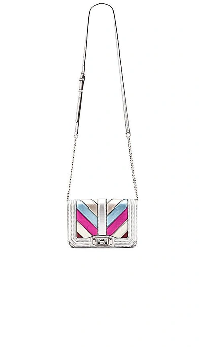 Shop Rebecca Minkoff Patchwork Small Love In Metallic Silver