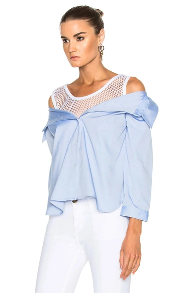 Shop Sandy Liang Devlin Top In Blue,white