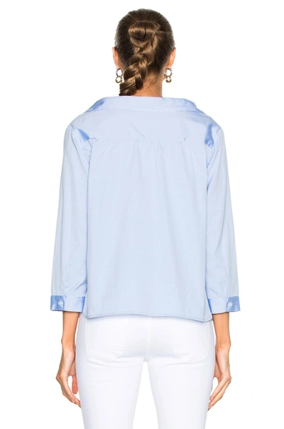 Shop Sandy Liang Devlin Top In Blue,white