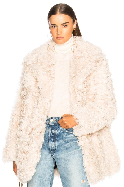 Shop A.l.c . Stone Fur Coat In Neutrals