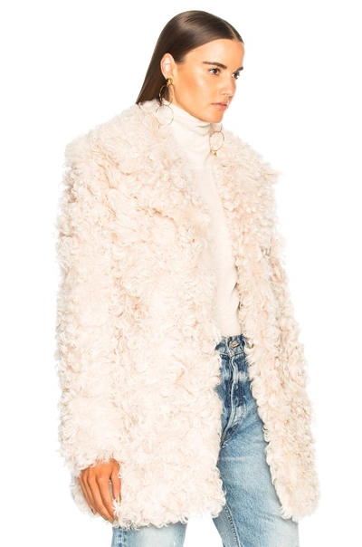 Shop A.l.c . Stone Fur Coat In Neutrals