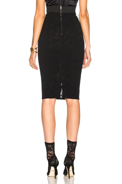 Shop Dolce & Gabbana Stretch Jacquard Corset Skirt In Black,floral
