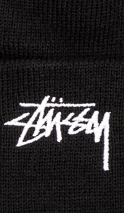 Shop Stussy Stock Fa17 Cuff Beanie In Black.