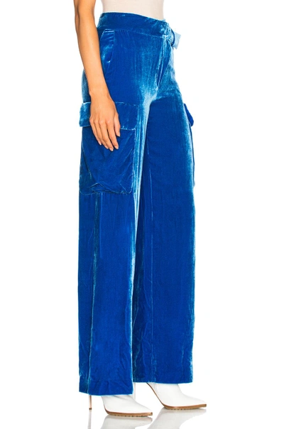 Shop Monse Velvet Pant In Blue