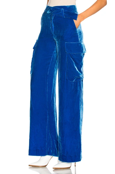 Shop Monse Velvet Pant In Blue