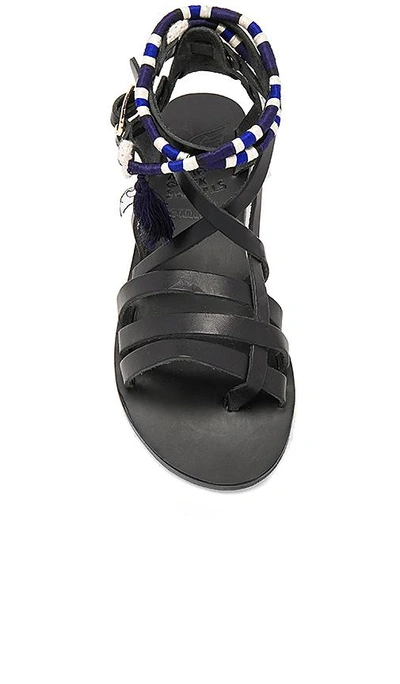 Shop Ancient Greek Sandals X Lemlem Satira Wrap Sandal In Black
