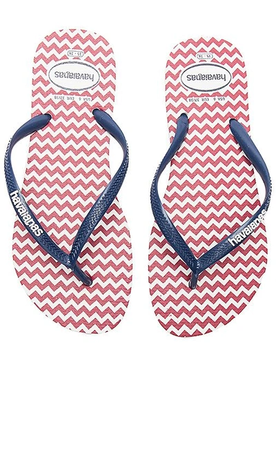 Shop Havaianas Slim Retro Sandal In Navy