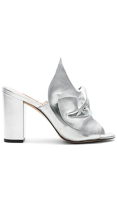 Shop Avec Les Filles Marie Metallic Mules In Metallic Silver