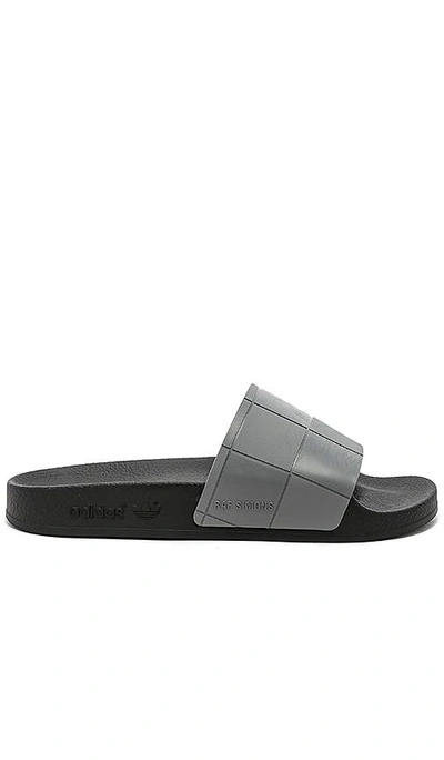 Shop Adidas Originals Adilette Checkerboard Slide In Core Black & Granite