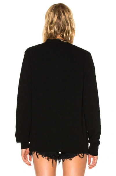 Shop Comme Des Garçons Play Wool Red Heart Emblem Cardigan In Black