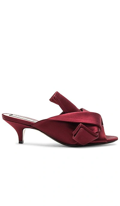 Shop N°21 Bow Kitten Heel In Burgundy