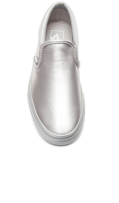 Shop Vans Metallic Sidewall Classic Slip-on Sneaker In Metallic Silver
