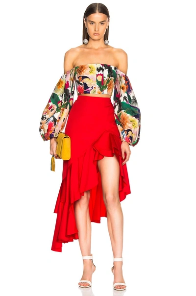 Shop Alexis Cameo Skirt In Red