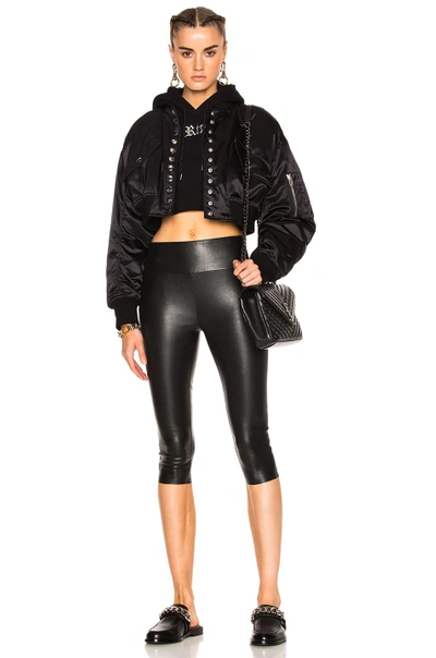 Shop Sprwmn High Waist Crop Leather Legging In Black
