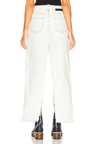 Shop Ben Taverniti Unravel Project Unravel Rigid Denim Deconstructed Long Skirt In White