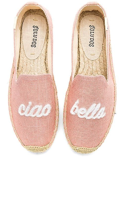 Shop Soludos Ciao Bella Smoking Slipper In Dusty Rose