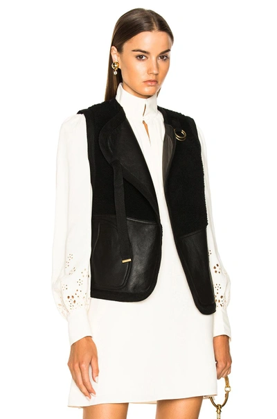 Shop Chloé Chloe Reversible Shearling Vest In Black