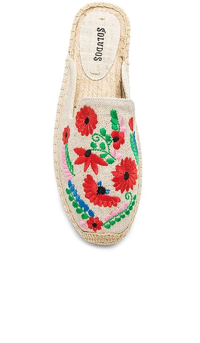 Shop Soludos Ibiza Embroidered Mule In Beige.
