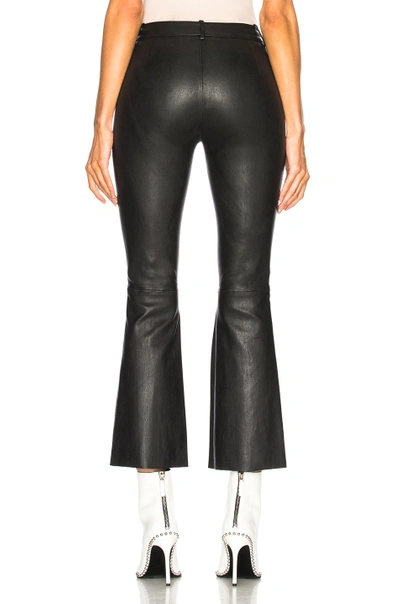 Shop Helmut Lang Leather Flare Pant In Black