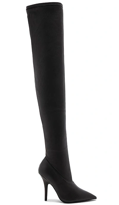 Shop Yeezy Season 5 Thigh High Boots In Charcoal