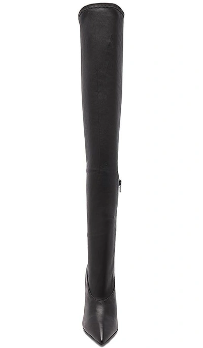 Shop Yeezy Season 5 Thigh High Boots In Charcoal