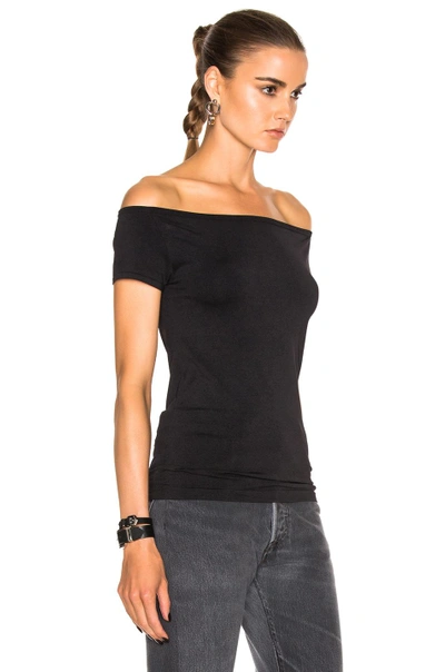 Shop Helmut Lang Open Boat Neck Top In Black