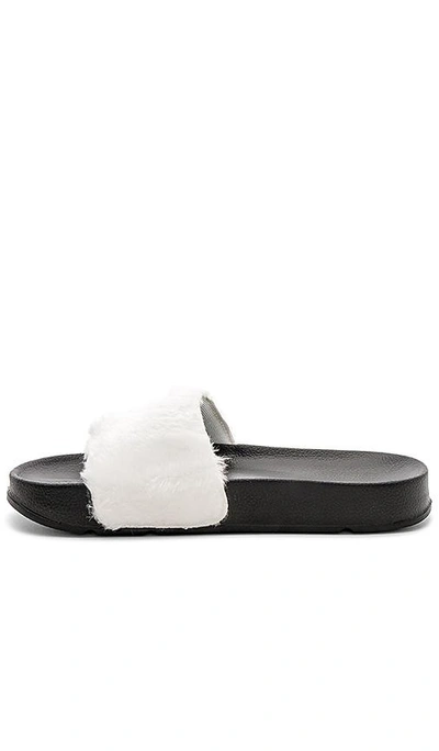 Shop Baja East X Fila Faux Fur Slide In White