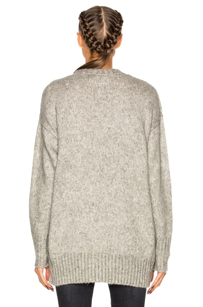 Shop R13 Oversized Crewneck Sweater In Heather Grey