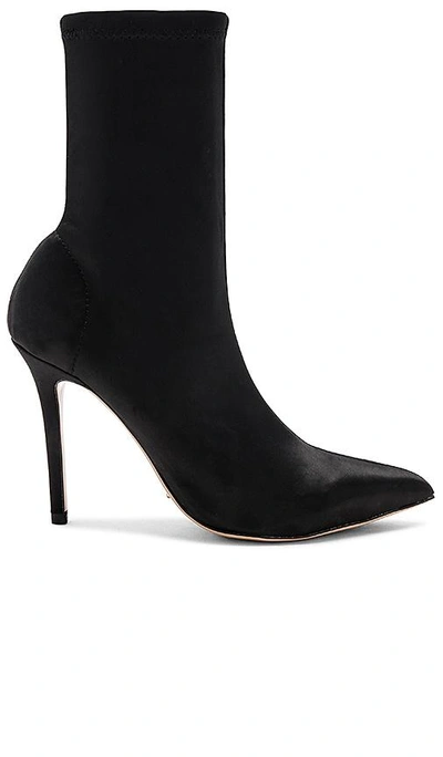 Shop Tony Bianco Davis Bootie In Black Stretch Satin