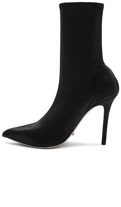 Shop Tony Bianco Davis Bootie In Black Stretch Satin